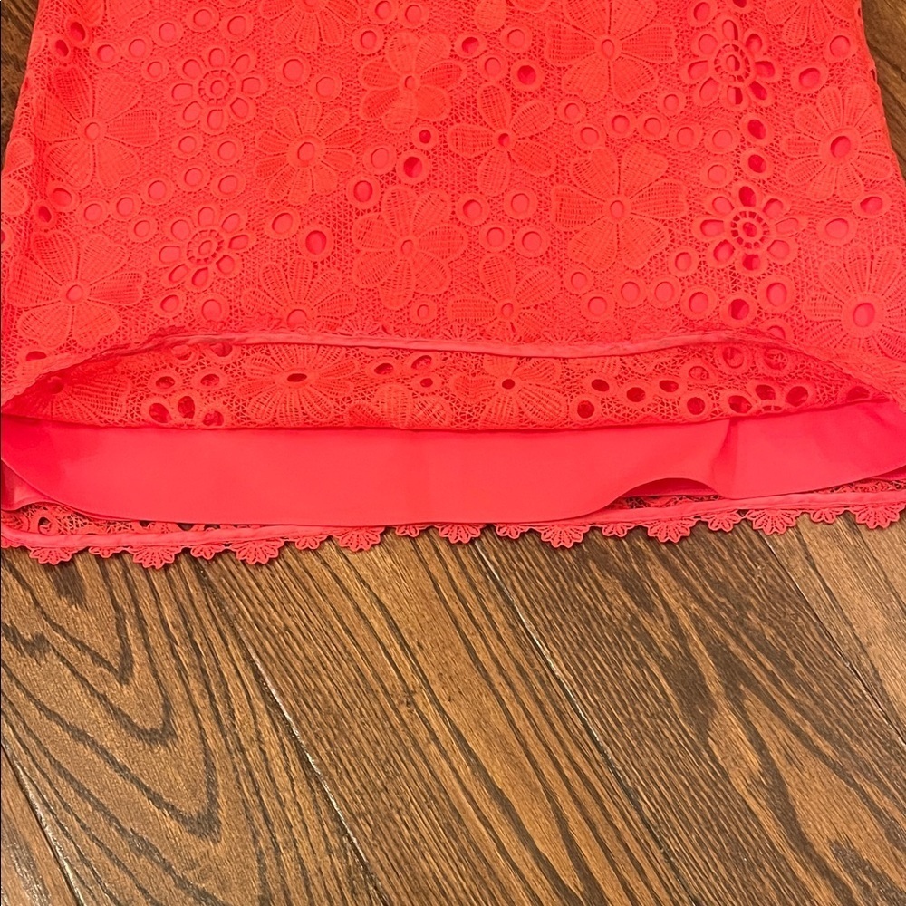 Kate Spade Coral Lace Shift Dress Size 0 - Picture 9 of 13